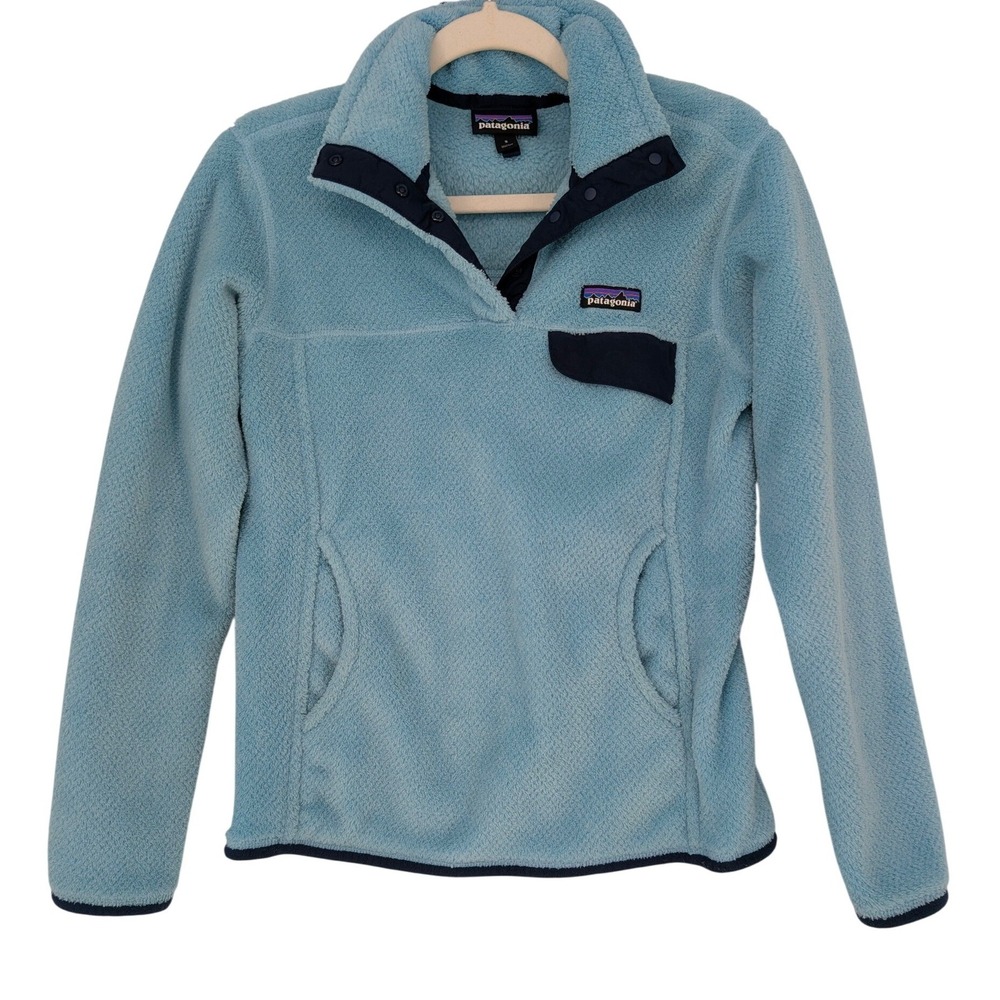 Patagonia Re-Tool Snap-T Pullover Womens S Light Blue Fleece Granola Gorpcore
